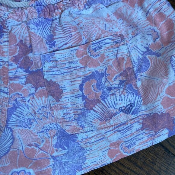ROXY Beach pastels shorts size large with rope pull tie waist - Picture 7 of 8
